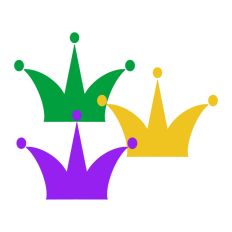 Yellow Green Purple Mardi Gras Trio SVG Print and Cut