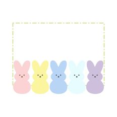 Easter Pastel Bunnies Blank Notecard Print and Cut