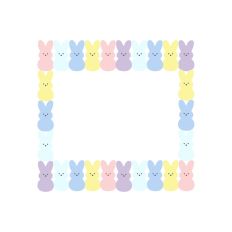 Pastel Easter Bunny Kawaii Frame Print and Cut