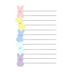 Easter Bunnies Print and Cut SVG Lined Notecard Print and Cut