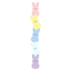 Pastel Bunnies Kawaii Easter Vertical Border Print and Cut File