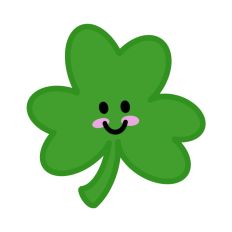 Kawaii Happy Shamrock Print and Cut SVG File