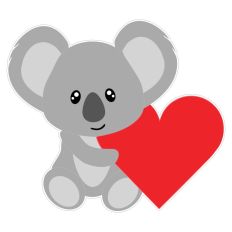 Koala With a Heart- Print and Cut