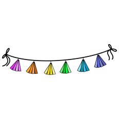 Colorful 6 Tassel Border Divider Print and Cut