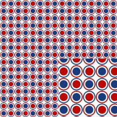 Red, White & Blue Layered Dots Seamless Pattern