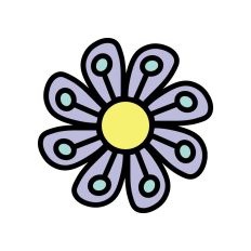 Layered Outlined Bold SVG Flower Cut File