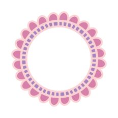 Scallop Round Frame 3 Layer Cut File
