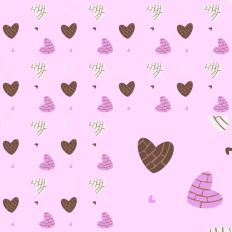 Concha Hearts-Light Pink Pattern