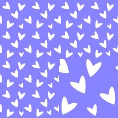 White Hearts Lilac Printable Background SVG