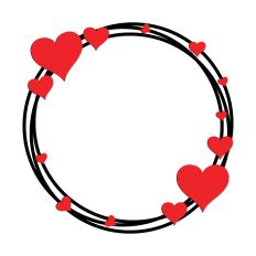 Circles and Hearts Layered Wreath Cut File SVG