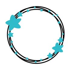 Layered Circles and Stars Wreath Cut File SVG