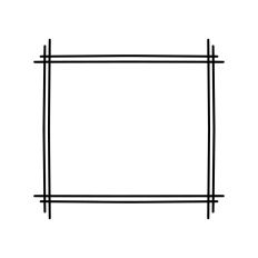 Black Double Straight Lines Square Print and Cut Frame