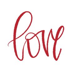 Love Word in Cursive Hand written Print and Cut SVG