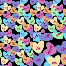 Negative Valentine's Day Heart Black Seamless SVG Pattern