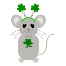 St. Patrick's Day Cute Mouse SVG Print and Cut