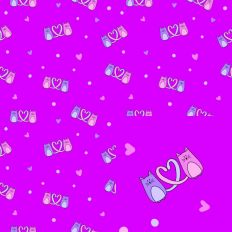 Pink Lavender Magenta Cats in Love Valentine Pattern