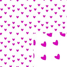 Fuchsia Hand Drawn Hearts White SVG Printable