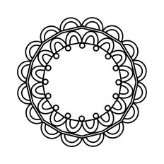Black Mandala Round Print and Cut Frame