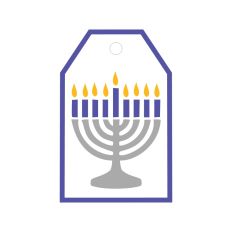 Menorah with Candles Print and Cut Tag Jewish SVG Menorah