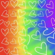 White Tile Hearts Rainbow Seamless Valentine SVG