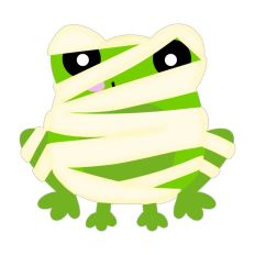 Frog Halloween Mummy Print and Cut Design