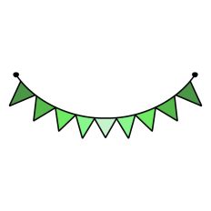 Green Ombre Pennant Flags SVG Print and Cut Border