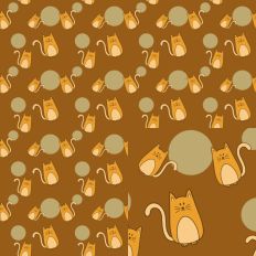 Hand Drawn Cat Doodles and Dots Brown SVG Printable