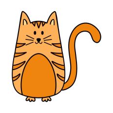 Striped Orange Cat Print and Cut SVG Die Cut