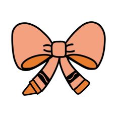 Orange Crayon Bow Print and Cut Design