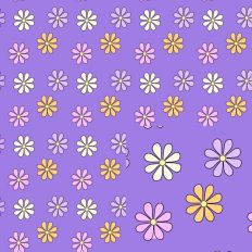 Colorful Flowers on Purple SVG Seamless Printable Pattern