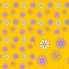 Spring Flowers on Marigold Background Seamless SVG Pattern