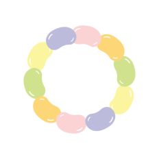 Round Pastel Jelly Beans Frame Print and Cut