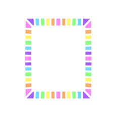 Pastel Rainbow Striped Rectangle Frame Print and Cut