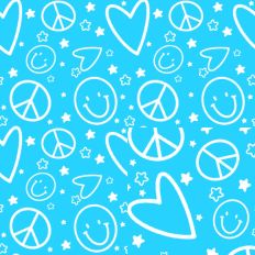 Peace Love and Happiness Turquoise Printable SVG