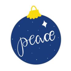 Ball Ornament Peace Print and Cut File Christmas Stickers