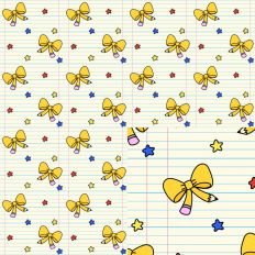 Pencil Bows Notebook Paper Stars Pattern