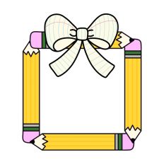 Pencil Frame & Notebook Paper Bow Print & Cut