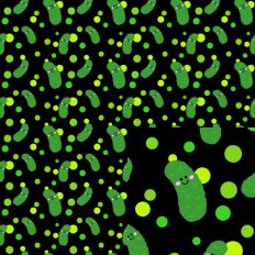 Pickles and Dots Seamless Surface Pattern Black background