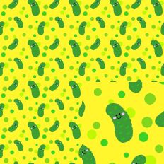 Yellow background with pickles and dots SVG Printable