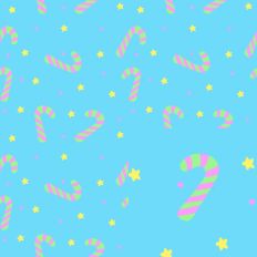 Pink and Green Candy Canes on Blue