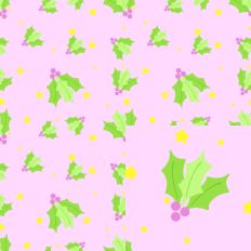 Green and Pink Holly-Light Pink