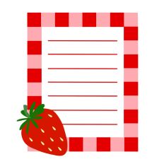 Red and Pink Strawberry Print and Cut Journaling Card