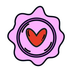 Red Heart Pink Wax Seal Print and Cut SVG