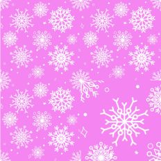 White Snowflakes on a Pink Background Pattern