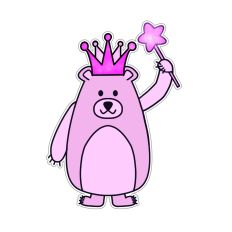 Pink Bear Pink Princess Print and Cut SVG