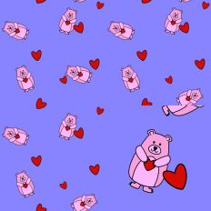 Lilac Pink Bear Surface Pattern Easy to Use Seamless SVG