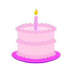 Pink Birthday Cake SVG Print and Cut 