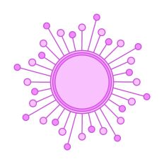 Pink Circles Burst SVG Print and Cut Frame