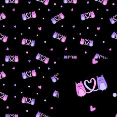 Pink and Lavender Black Valentine Love Cats Seamless SVG