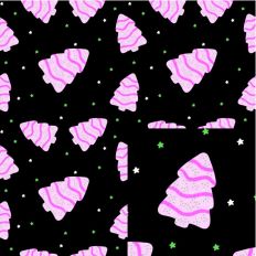 Pink Christmas Snack Cake Pattern
